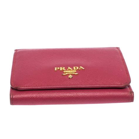 black prada wallet with pink inside|prada pink leather wallet.